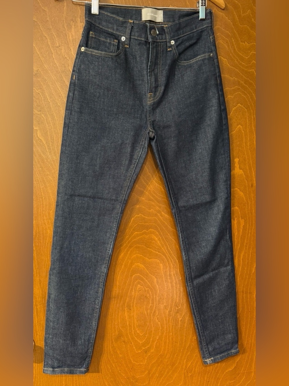 Everlane high-rise dark indigo ankle jeans